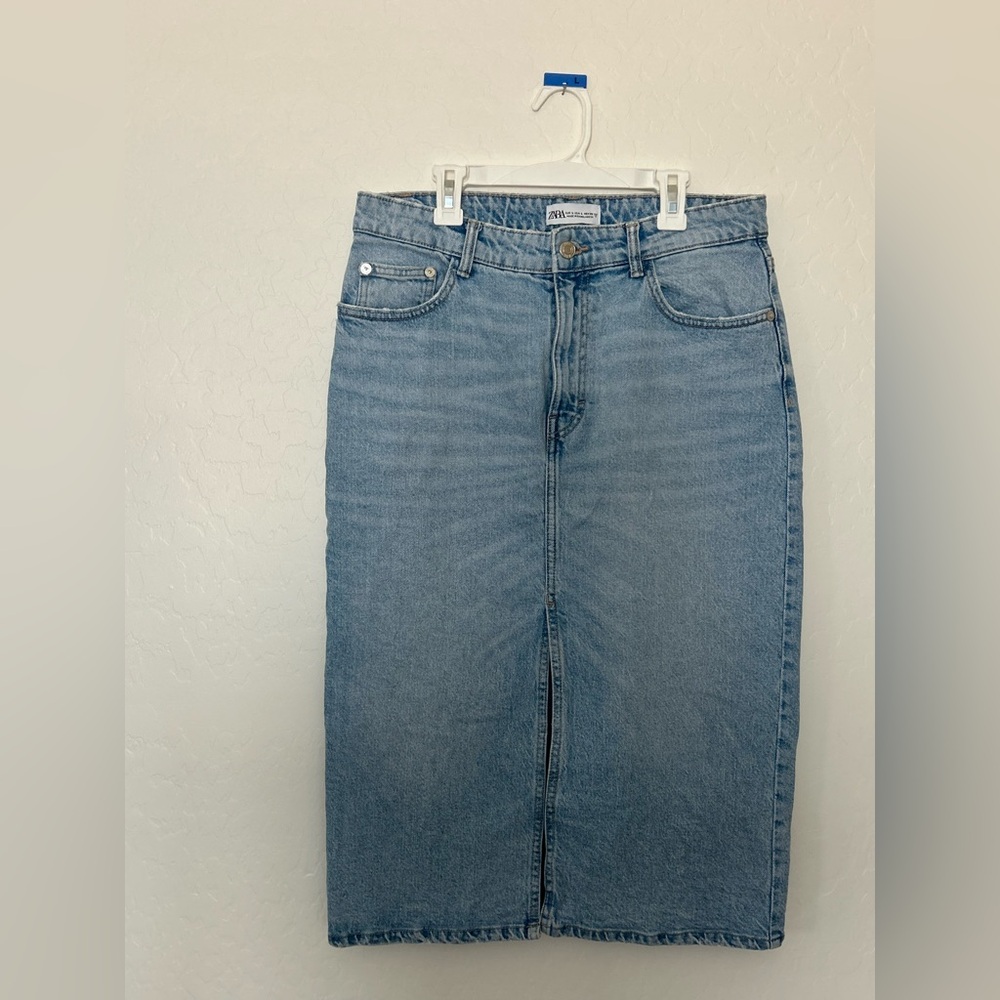 Zara Light Blue Denim Skirt